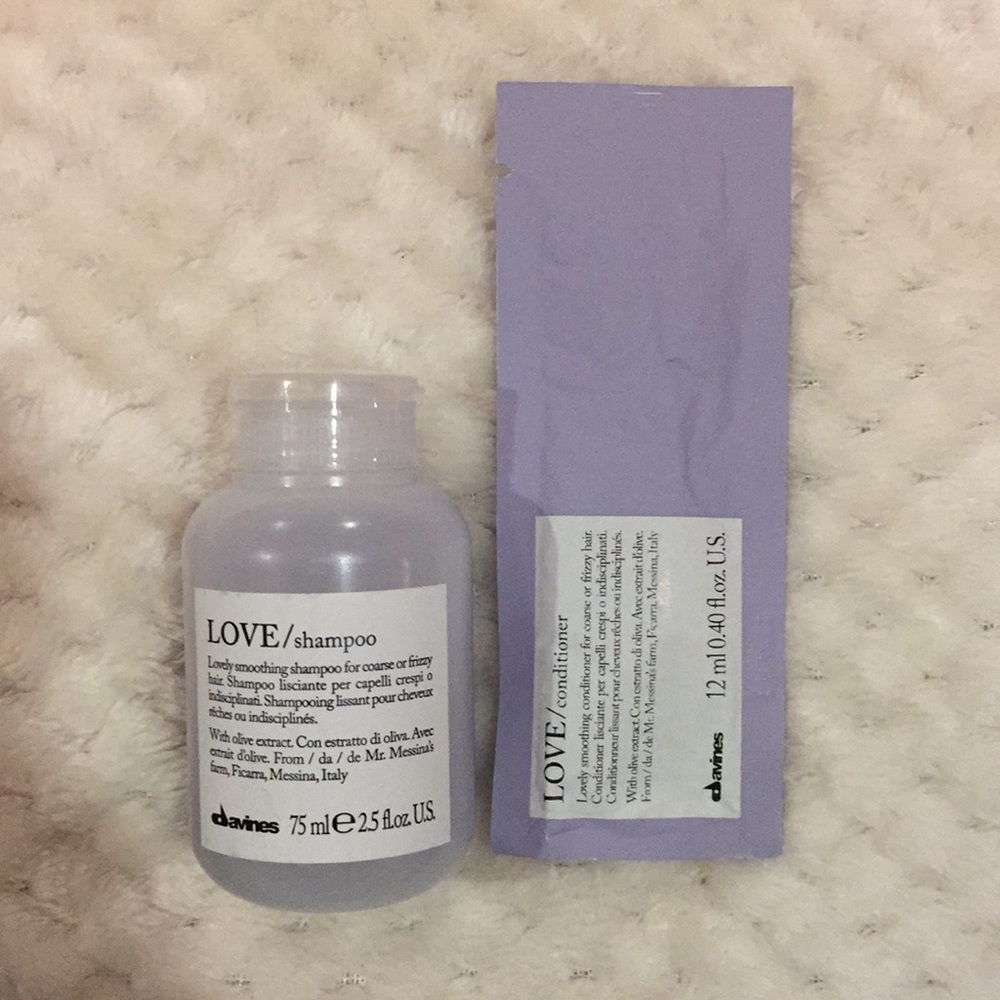 Davines love shampoo and conditioner